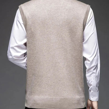 Wollweste für Herren | Klassisches Argyle-Muster, ärmellos | Taillierte Passform