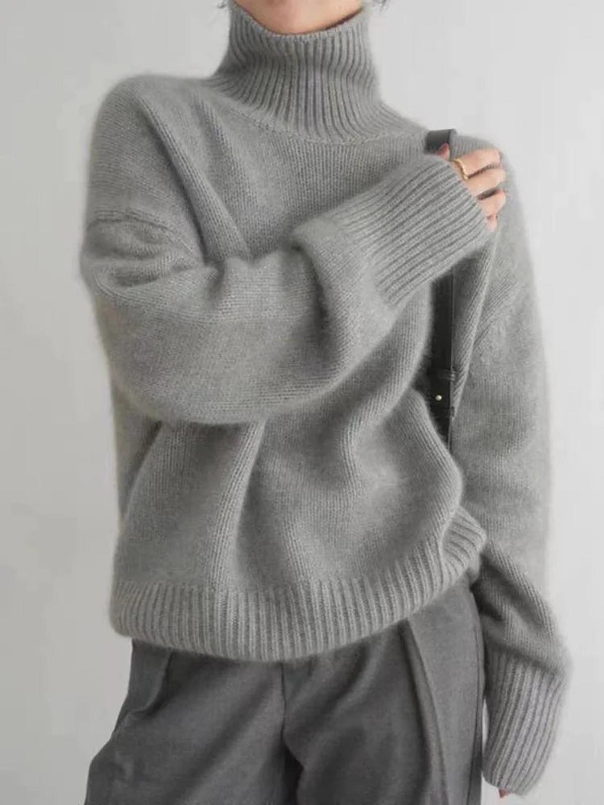 Strickpullover Damen | Hoher Kragen & Bequemer Schnitt 2