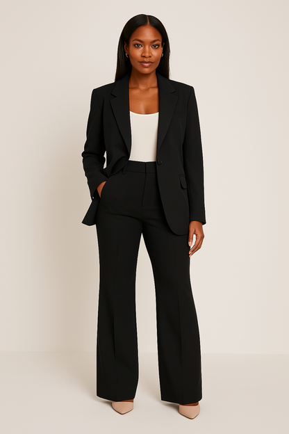 Hosenanzug Damen | Business Look & Weites Bein 1