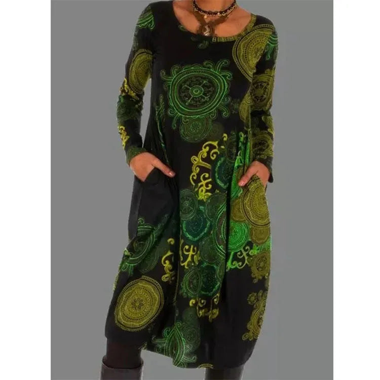 Damen Winterkleid Midi Figurschmeichelnd Warm Atmungsaktiv 3