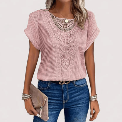 Elegante Bluse Damen | Häkel-Spitze & Femininer Boho-Style