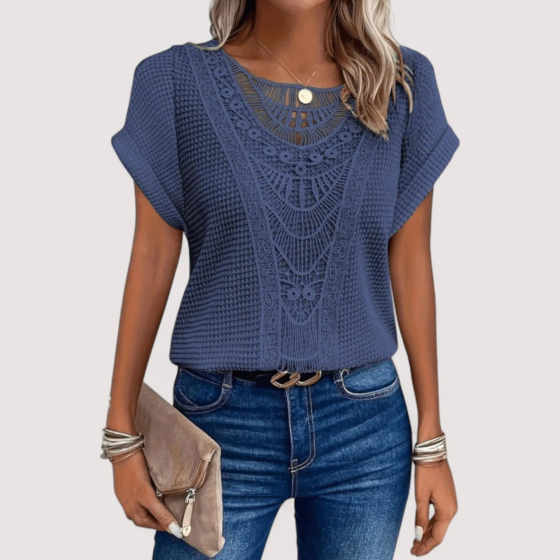 Elegante Bluse Damen | Häkel-Spitze & Femininer Boho-Style