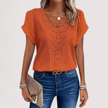 Elegante Bluse Damen | Häkel-Spitze & Femininer Boho-Style
