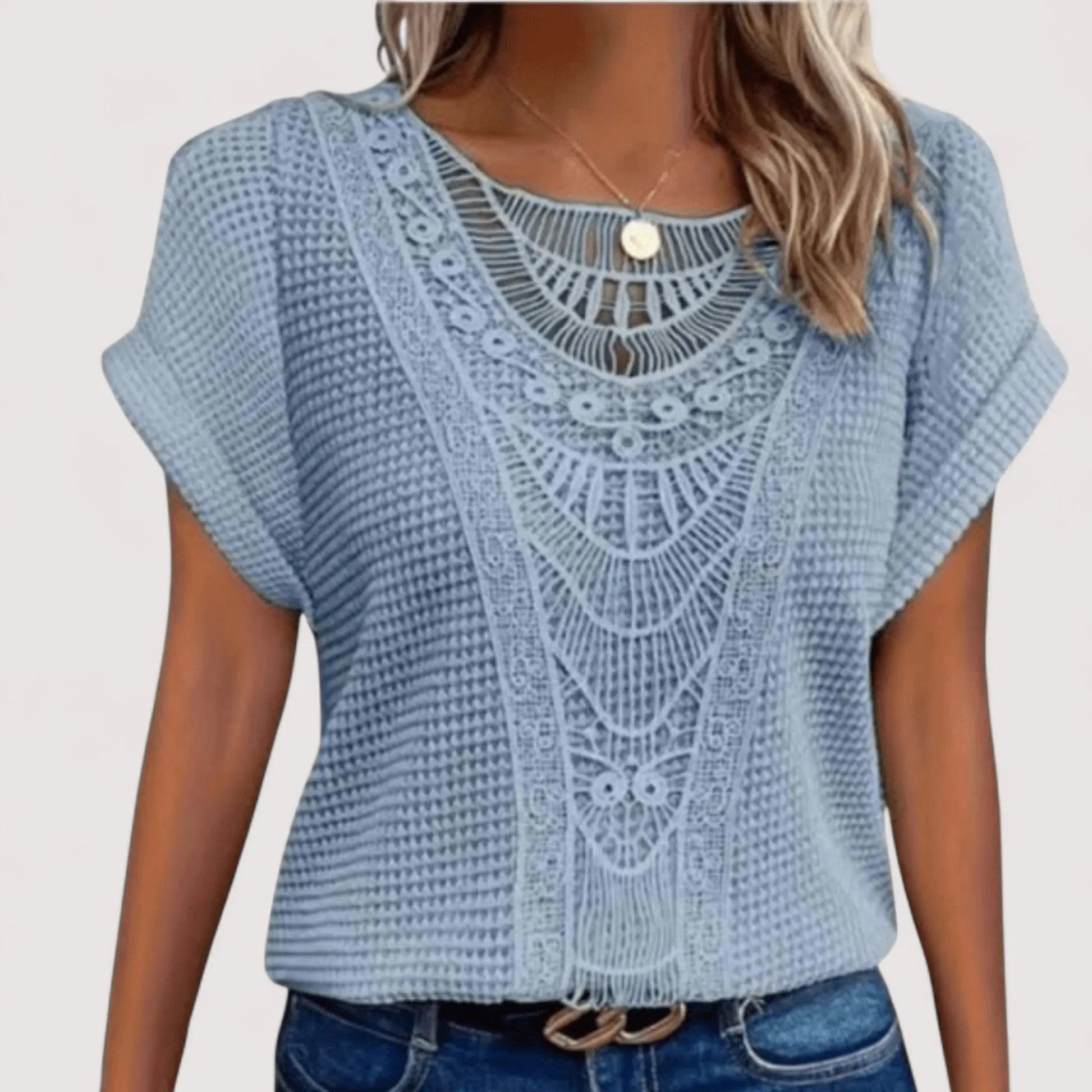 Elegante Bluse Damen | Häkel-Spitze & Femininer Boho-Style