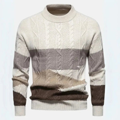 Zopfstrickpullover für Herren | Farbverlauf