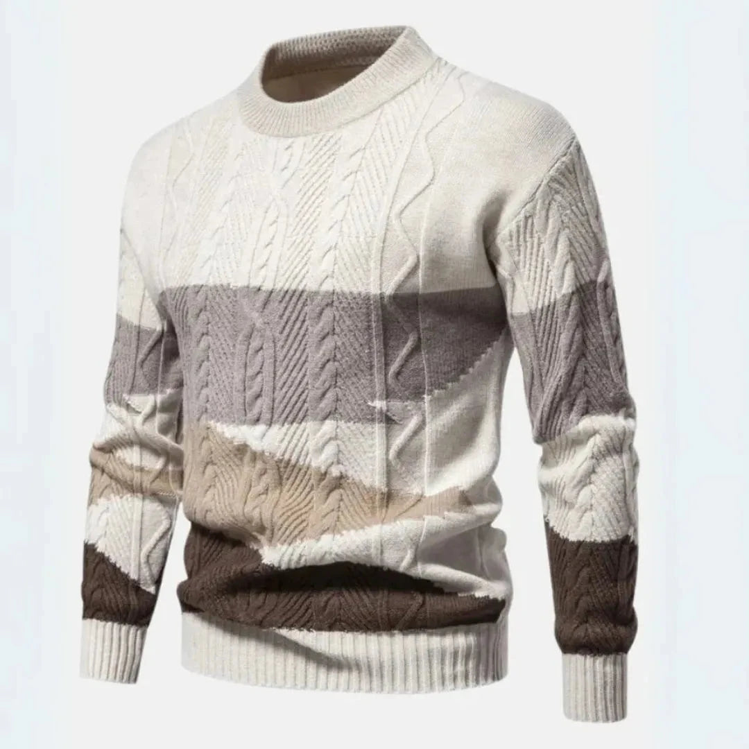 Zopfstrickpullover für Herren | Farbverlauf