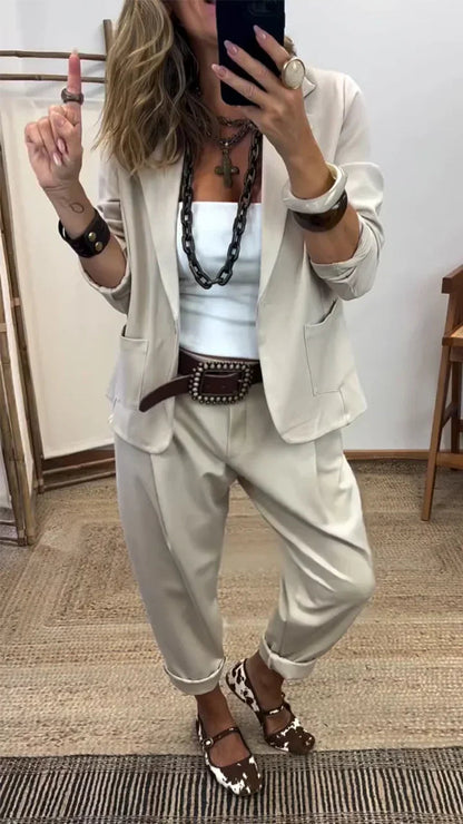 Zweiteiler Damen Sommer | Blazer & Locker Hose