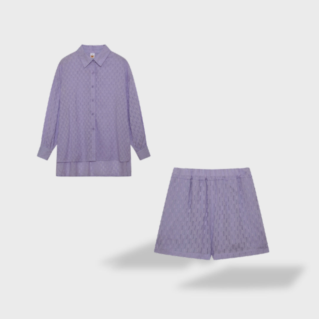Zweiteiler Damen Sommer | Elegantes Rock-Set mit Hemdbluse