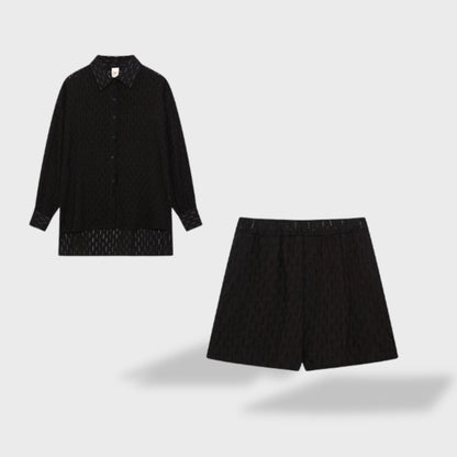 Zweiteiler Damen Sommer | Elegantes Rock-Set mit Hemdbluse