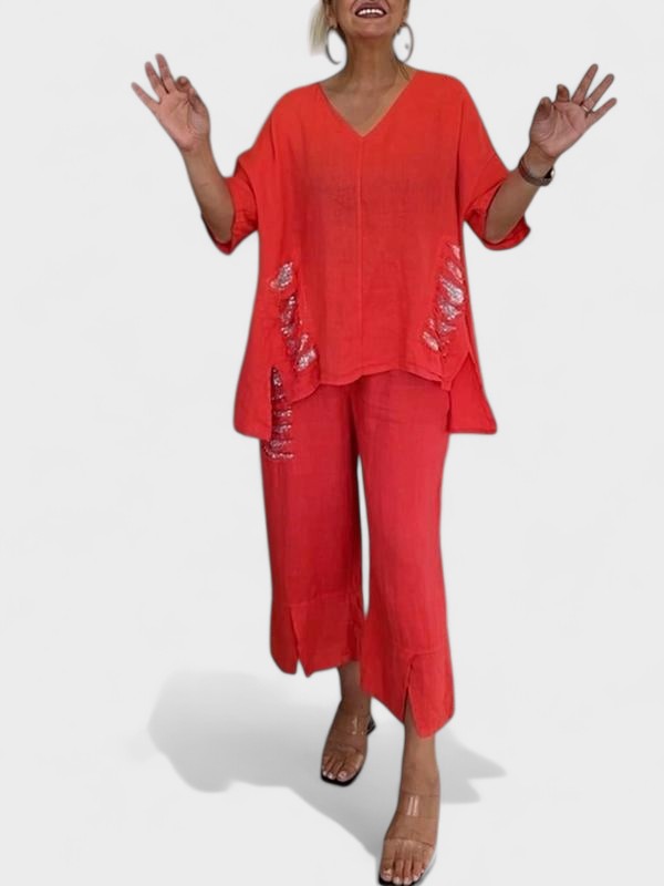 Zweiteiler Damen Sommer | Oversize Tunika & Weite Hose