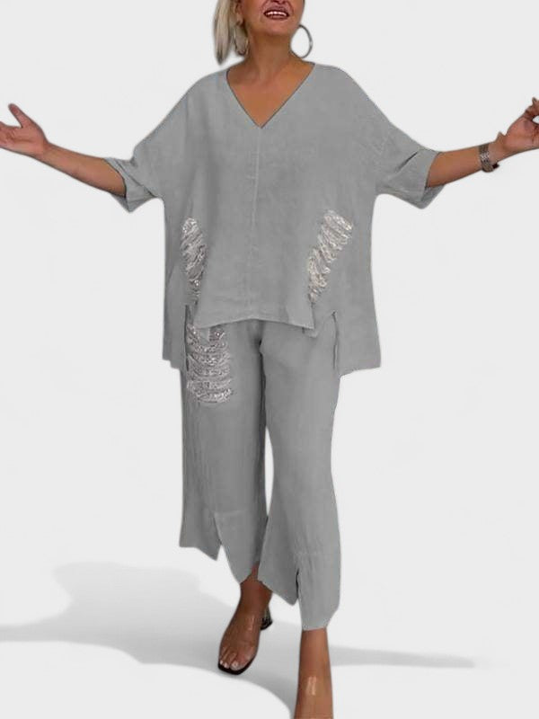 Zweiteiler Damen Sommer | Oversize Tunika & Weite Hose