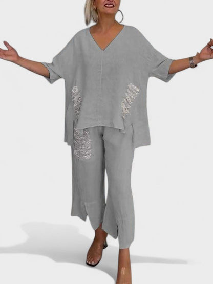 Zweiteiler Damen Sommer | Oversize Tunika & Weite Hose
