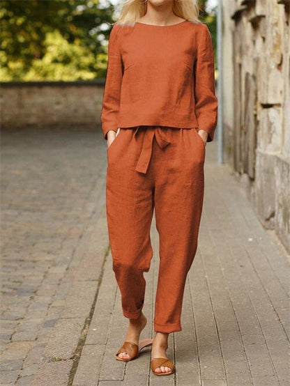 Zweiteiler Damen Sommer | Rundhals & Kordelzug