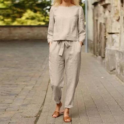 Zweiteiler Damen Sommer | Rundhals & Kordelzug