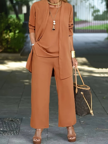 Zweiteiliges Set Damen | Longline-Jacke & Weite Hose