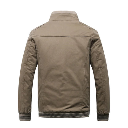 Herren Vintage Jacke Kragen Knopfverschluss Langarm Mantel 4