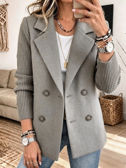 Blazer Damen | Doppelreihig mit Strickärmeln 1