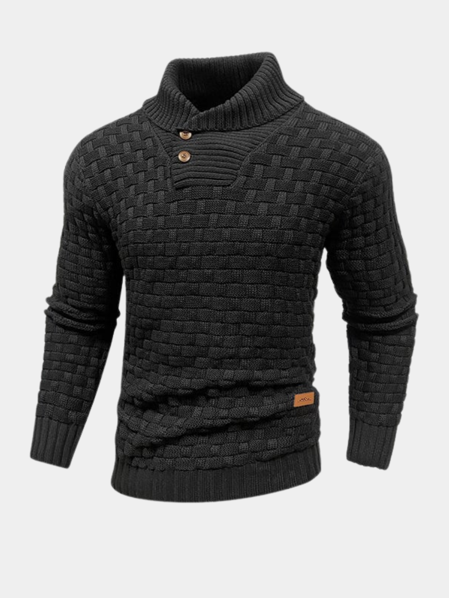 Pullover Herren | Strukturmuster mit Schalkragen 1