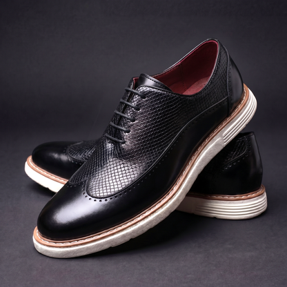 Herren Oxford Schuhe Schnürschuhe Brogue Design Gepolstert 6