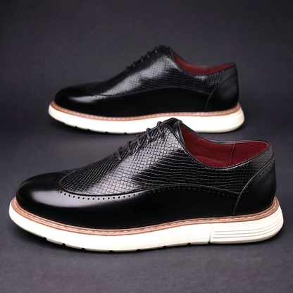 Herren Oxford Schuhe Schnürschuhe Brogue Design Gepolstert 7