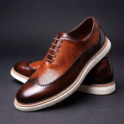 Herren Oxford Schuhe Schnürschuhe Brogue Design Gepolstert 1