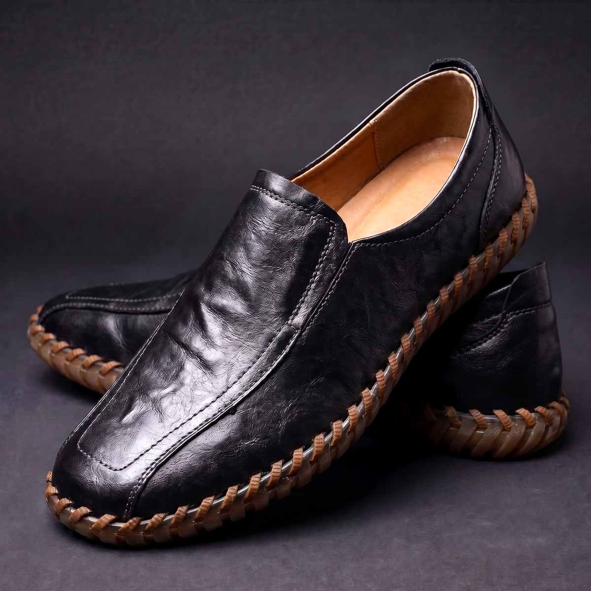 Herren Loafer Slip-On gewebte Kantenverzierung gepolstert 5