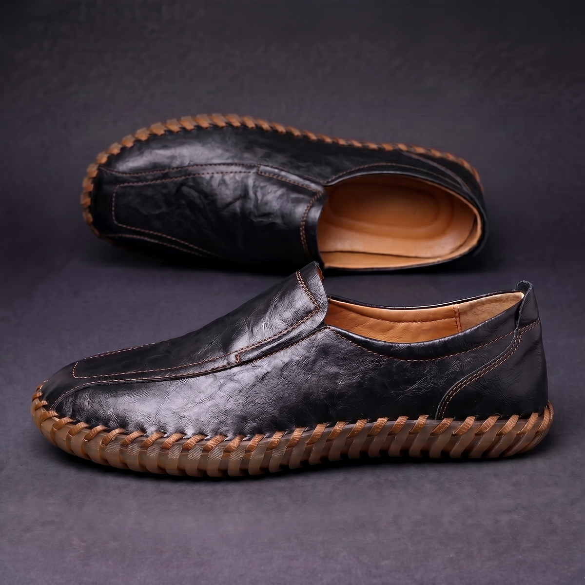 Herren Loafer Slip-On gewebte Kantenverzierung gepolstert 6