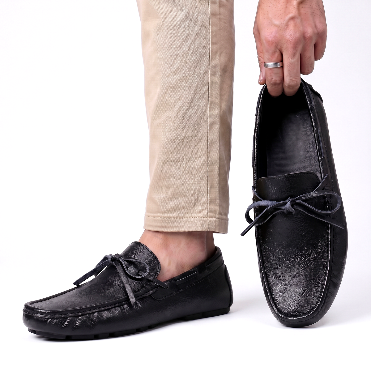 Herren Loafer Slip On weiche Fahrsohle gepunktet mit Handstichnaht 6