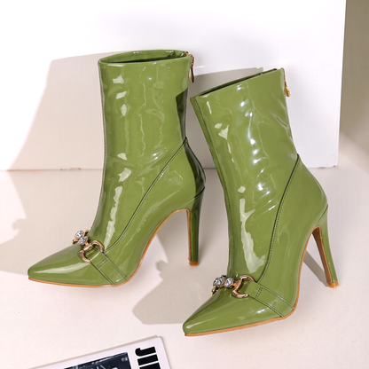 Damen Stiefeletten Stiletto-Absatz Spitz Zulaufend 3
