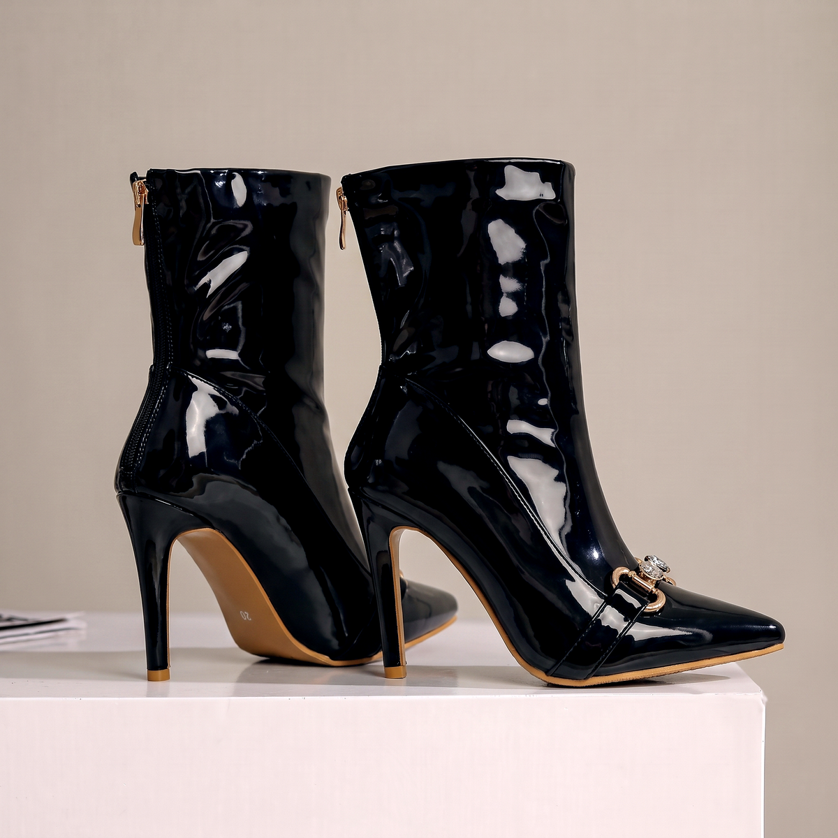 Damen Stiefeletten Stiletto-Absatz Spitz Zulaufend 4