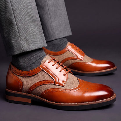 Herren Wingtip Derby Schuhe Brogue Muster Schnürschuhe 2
