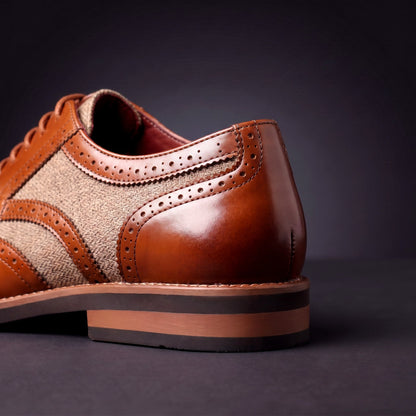Herren Wingtip Derby Schuhe Brogue Muster Schnürschuhe 3