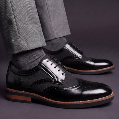 Herren Wingtip Derby Schuhe Brogue Muster Schnürschuhe 6