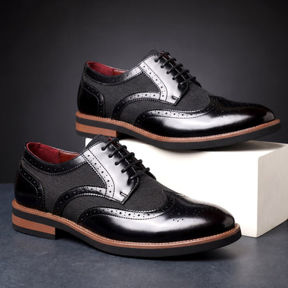 Herren Wingtip Derby Schuhe Brogue Muster Schnürschuhe 5