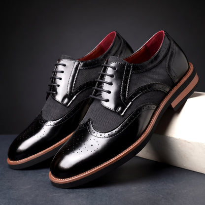 Herren Wingtip Derby Schuhe Brogue Muster Schnürschuhe 7