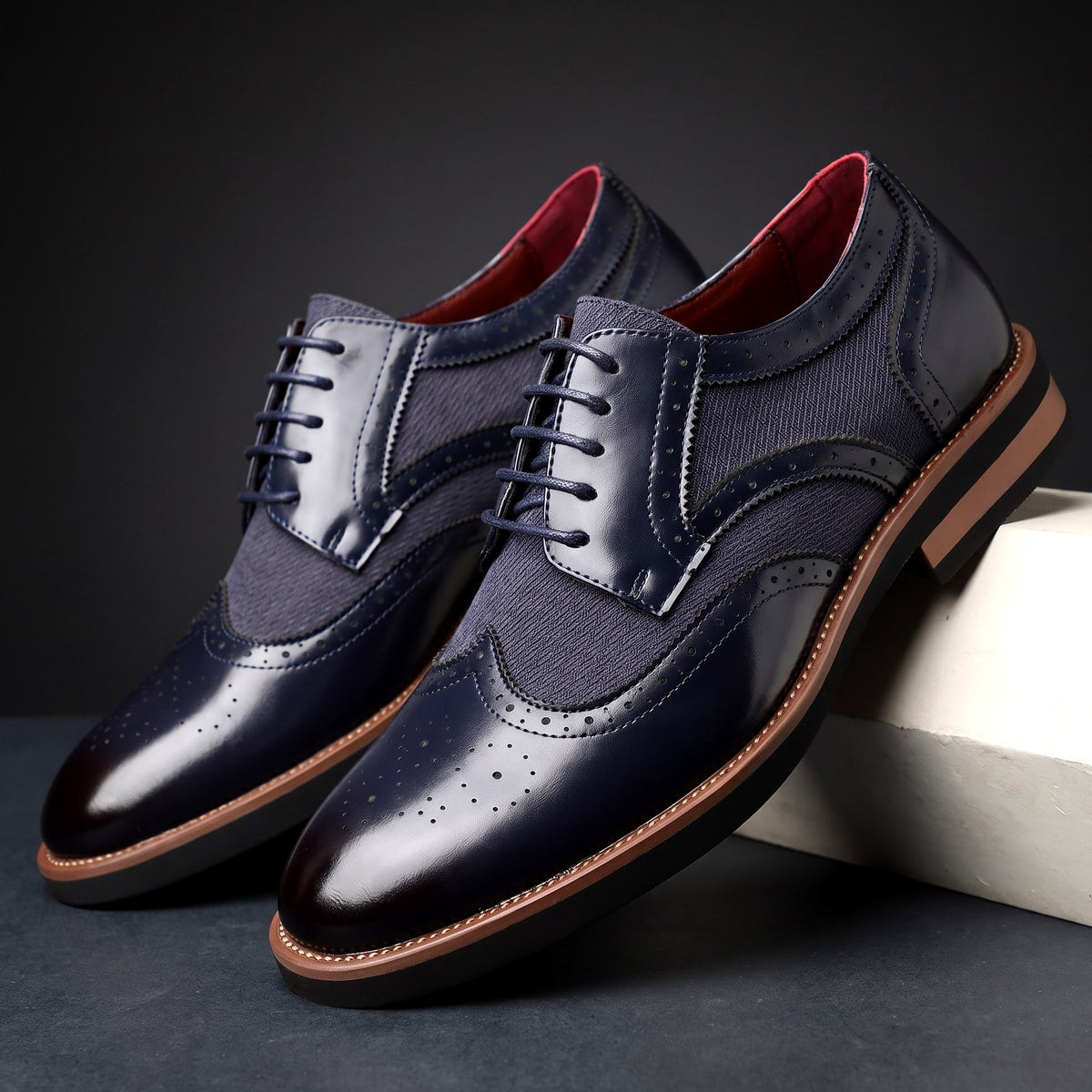 Herren Wingtip Derby Schuhe Brogue Muster Schnürschuhe 10