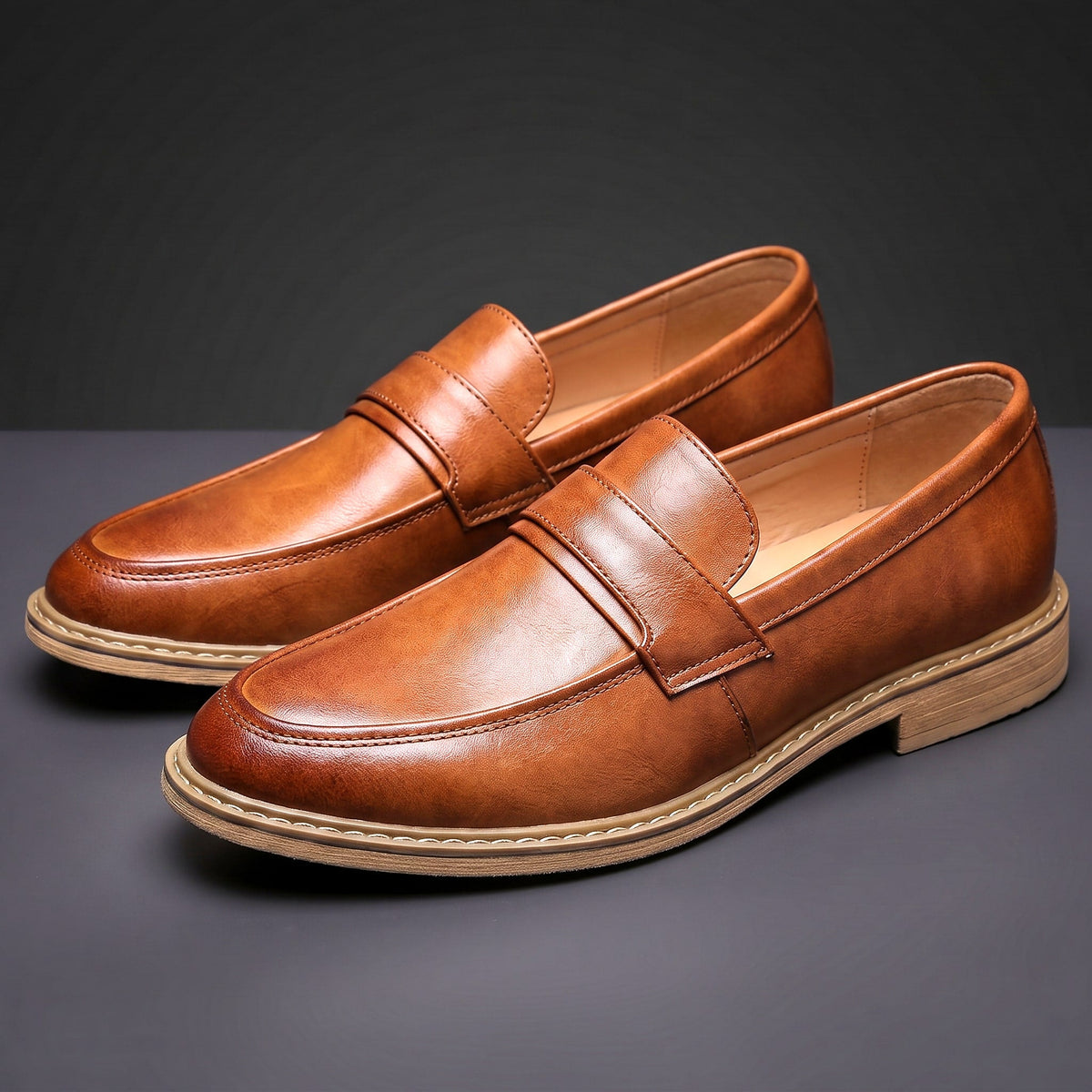 Herren Penny Loafer Slip-On Mokassins Gepolstert True to Size 1