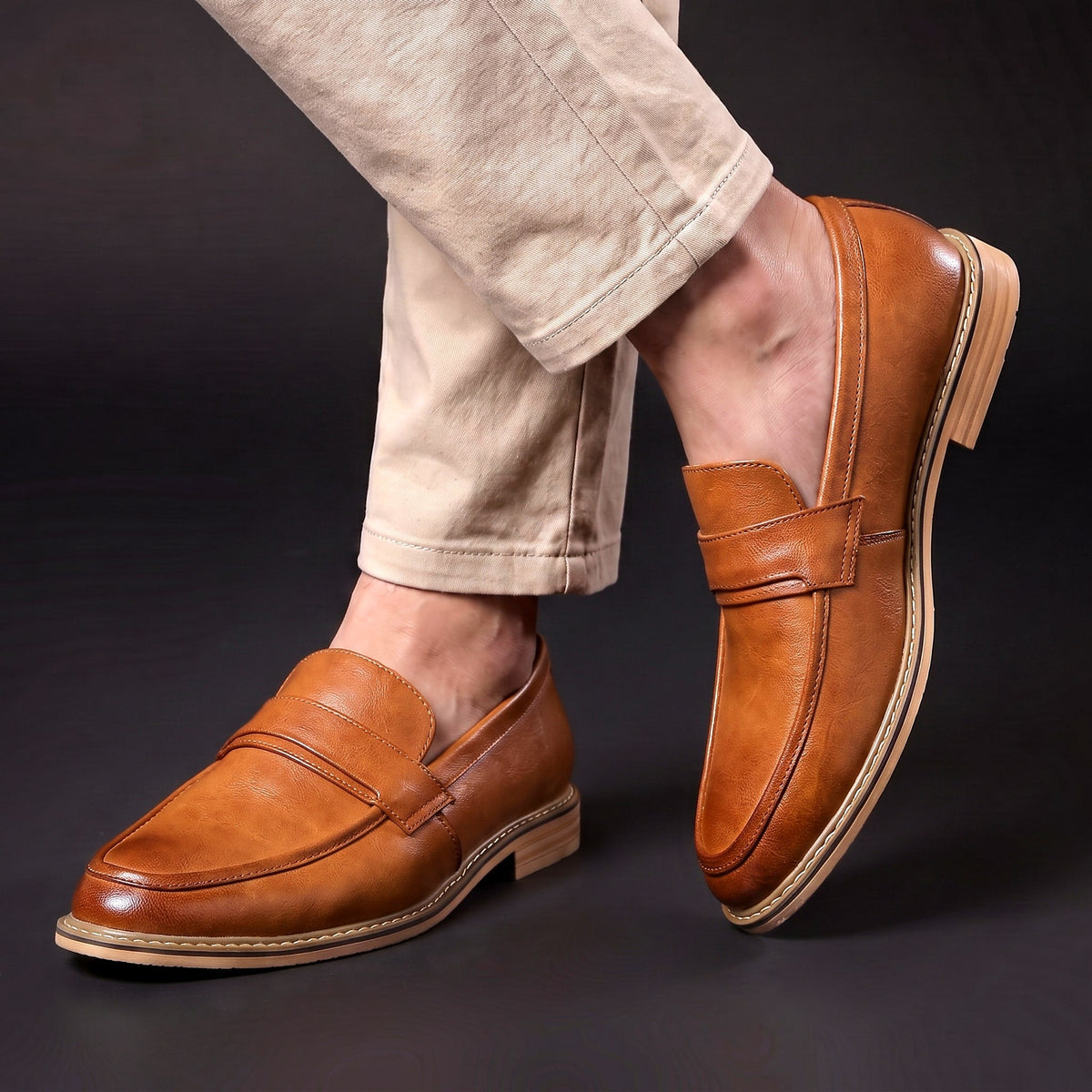 Herren Penny Loafer Slip-On Mokassins Gepolstert True to Size 2