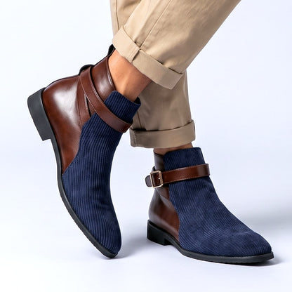 Herren Stiefeletten Verstellbare Schnalle Boots Schuhe 2