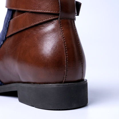 Herren Stiefeletten Verstellbare Schnalle Boots Schuhe 4