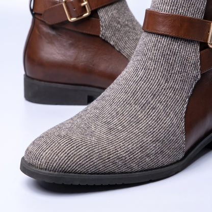 Herren Stiefeletten Verstellbare Schnalle Boots Schuhe 7