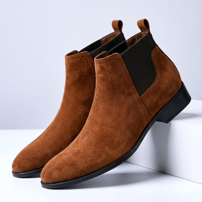 Herren Chelsea Boots Bequem Elastischer Seiteneinsatz Schlupf 1