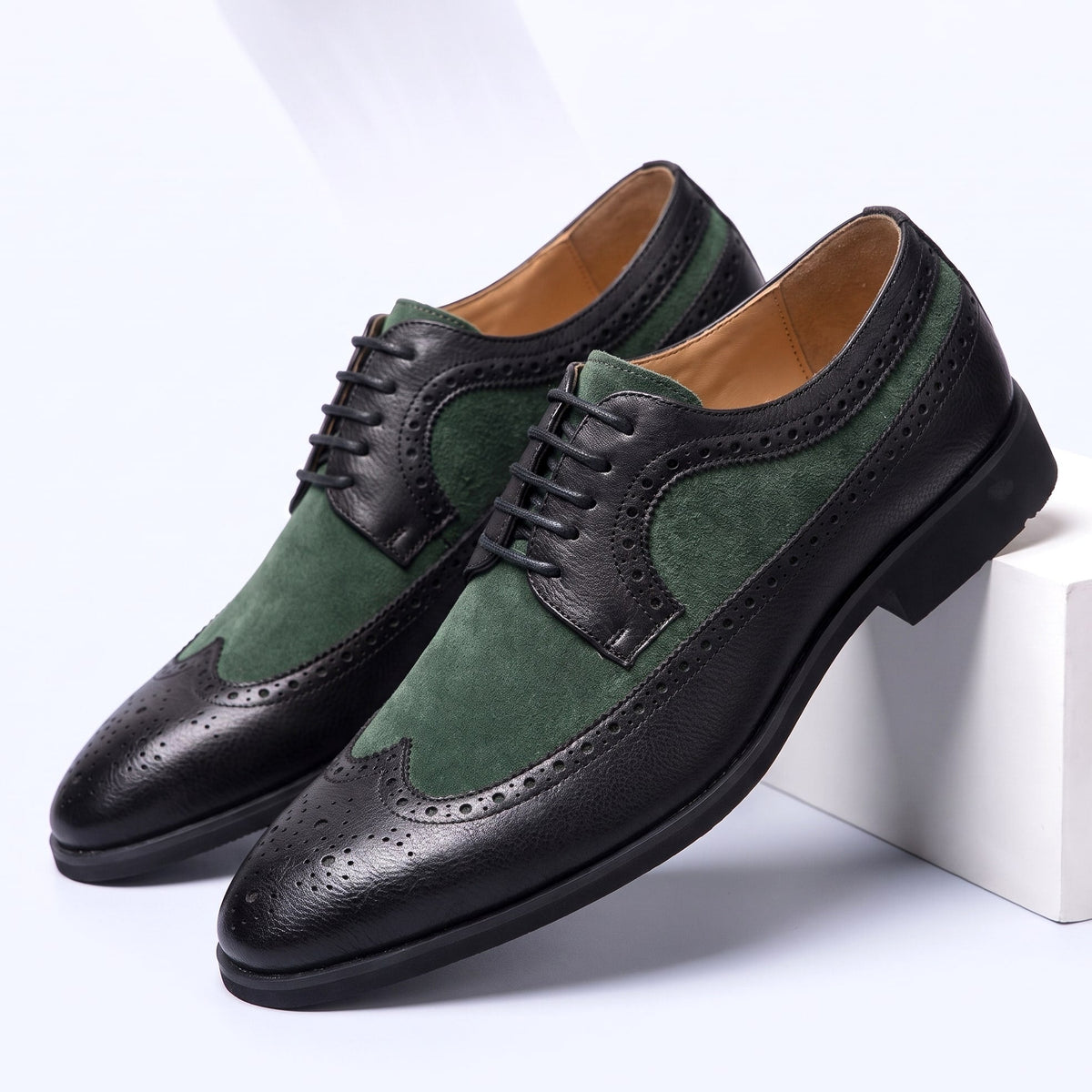 Herren Schnürschuh Brogue Design Gepolsterte Innensohle 5