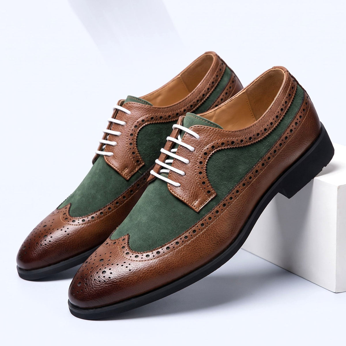 Herren Schnürschuh Brogue Design Gepolsterte Innensohle 1