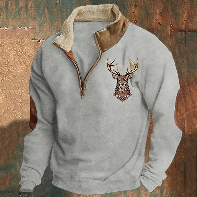 Herren Pullover Dreiviertel-Reißverschluss Regular Fit 4