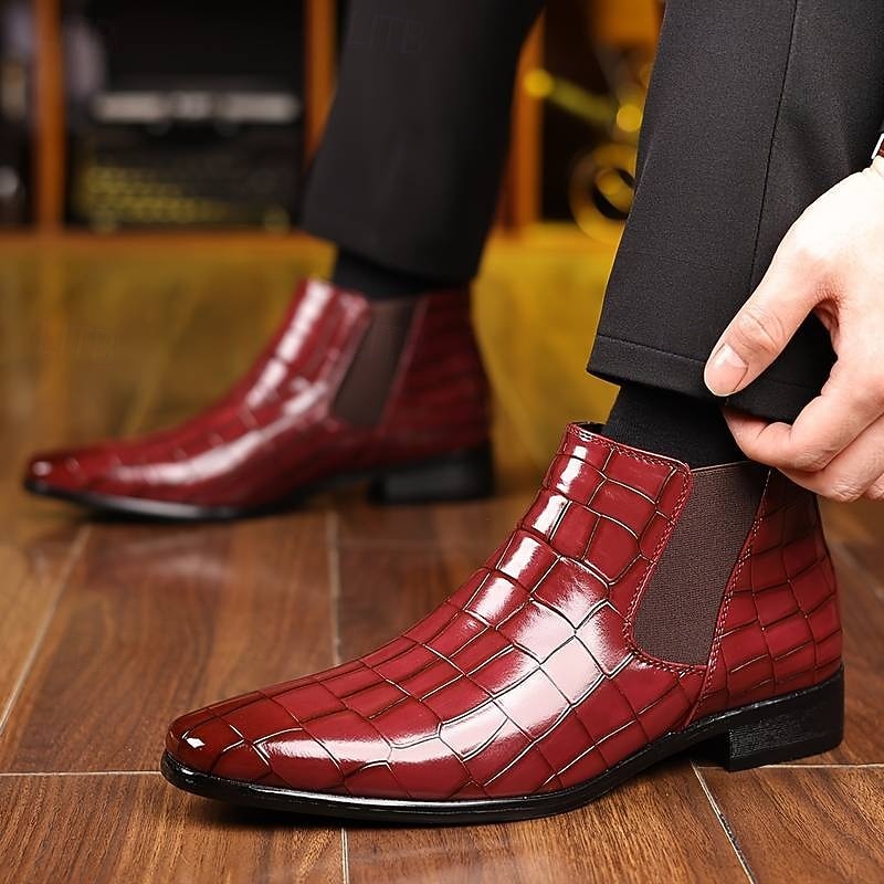 Aldric | Herren Chelsea Boots Stiefeletten Slip-On - Burgundy - Image 1