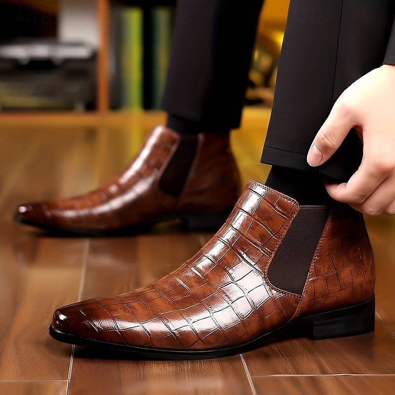 Aldric | Herren Chelsea Boots Stiefeletten Slip-On - Burgundy - Image 3