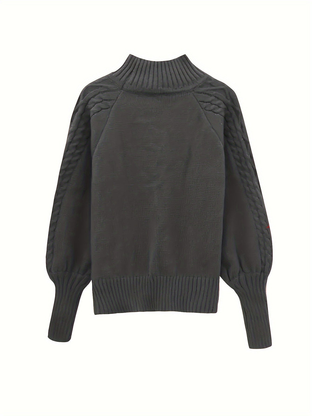 Aldwyna | Damen Zopfmuster Pullover Rollkragen Strickpullover - Olive Green - Image 8