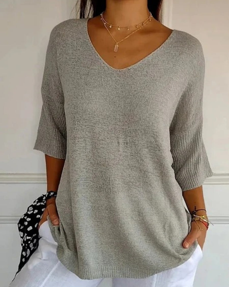 Strickbluse Damen | V-Ausschnitt & 3/4-Arm 8