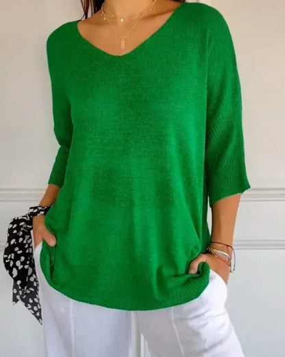 Strickbluse Damen | V-Ausschnitt & 3/4-Arm 9